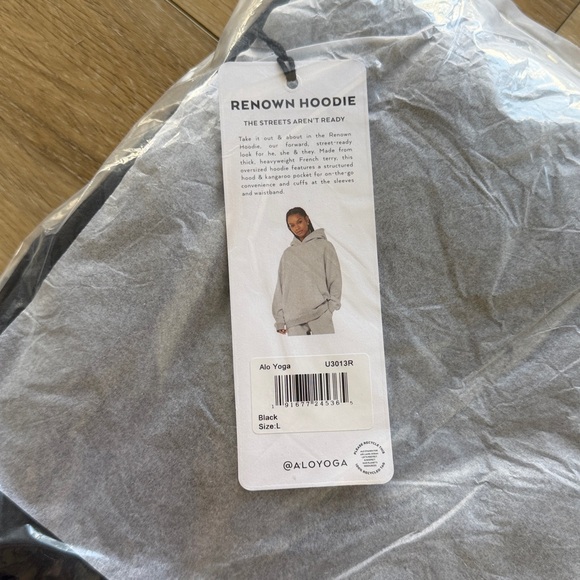 ALO Yoga Renown Heavy Weight Hoodie in Black size large NWT - Picture 3 of 5